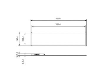 Dimension Drawing (without table) - RC091V LED40S/865 PSU W30L120 G4 BCT TH