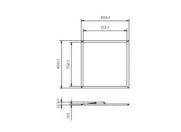 Dimension Drawing (without table) - RC091V LED30S/840 PSU W60L60 CPC G4