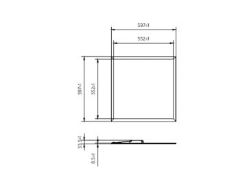Dimension Drawing (without table) - RC091V LED40S/840 PSU W60L60 G4 BCT
