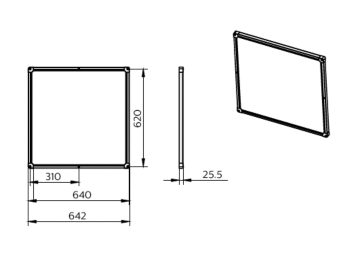 Dimension Drawing (without table) - RC091V LED50S/857 PSU W64L64 KR G2