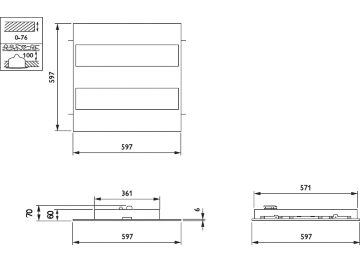 Dimension Drawing (without table) - RC340B 36S/940 PSE W60L60 VPC PCS SC