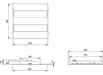 Dimension Drawing (without table) - RC342B 36S/940 PSE W62L62 VPC MLO