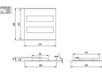 Dimension Drawing (without table) - RC340B 36S/840 SEIA W67L67 FLC4DLO U4 SC