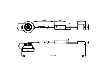 Dimension Drawing (without table) - RS071B 5S/827_30_40 40D PSR PI6 IP65 BK