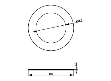 Dimension Drawing (without table) - RS071B Trim Accessory SI
