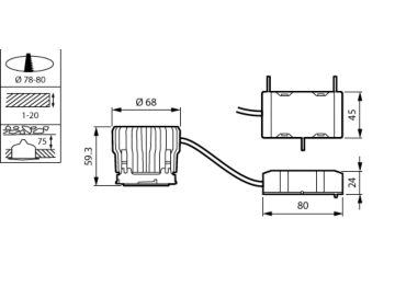 Dimension Drawing (without table) - RS150Z MODULE LED9-WB-/840 D78 PSR