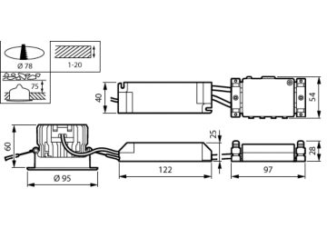 Dimension Drawing (without table) - RS151B  LED12-WB-/830 D78 PSD PI10 WH