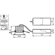 Dimension Drawing (without table) - RS155B LED6-WB-/830 D68 PSR PI6 ALU