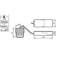 Dimension Drawing (without table) - RS156B LED6-WB-/840 D68 PSR PI6 WH