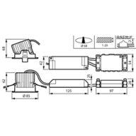 Dimension Drawing (without table) - RS156B LED12-WB-/830 D68 PSD PI10 WH