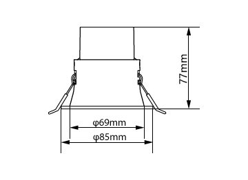 Dimension Drawing (without table) - RS280 G2 RC Rd D75 7W 30K 50D