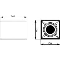 Dimension Drawing (without table) - RS350 G2 SF Sq L100 11W 40K 24D 1H