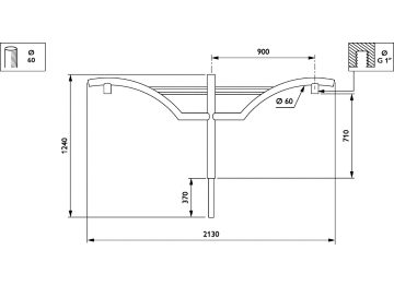   - 900 mm - 60 mm - 0° - RAL color - 