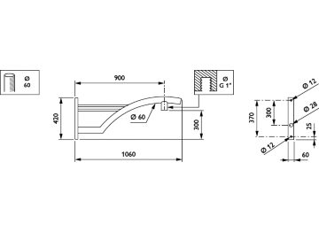   - 900 mm - 60 mm - 0° - RAL color - 