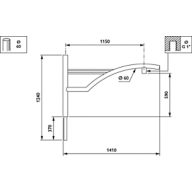 Dimension Drawing (without table) - JSP105 MBP-S 1150 60 RAL