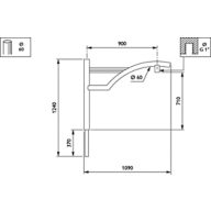 Dimension Drawing (without table) - JSP105 MBP-S 900 60 RAL