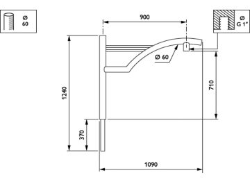   - 900 mm - 60 mm - 0° - RAL color - 