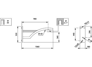   - 900 mm - 60 mm - 0° - RAL color - 