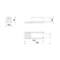 Dimension Drawing (without table) - BRP490 LED99/NW 70W DW2n PSA SP1