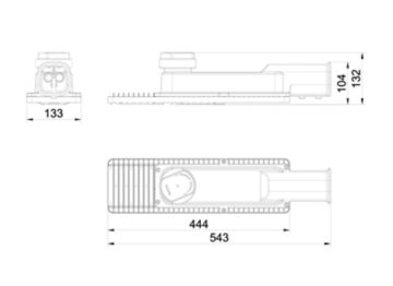 Dimension Drawing (without table) - BRP490L LED181/NW 120W DW2n PSA SP1 P5