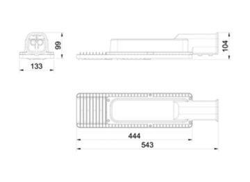 Dimension Drawing (without table) - BRP490L LED157/NW 100W DW2n PSA SP1