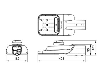 Dimension Drawing (without table) - BRP591 LED142/NW 90W DM PSA P7 PE GM