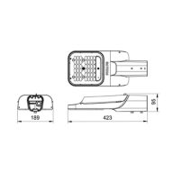 Dimension Drawing (without table) - BRP591 LED136/WW 80W DW2 PSA GC