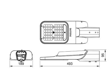 Dimension Drawing (without table) - BRP592 LED163/NW 100W DM GL PE GM