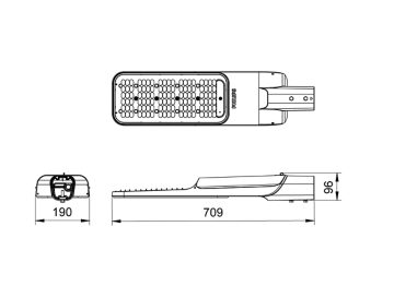 Dimension Drawing (without table) - BRP594 LED389/NW 240W DM PSA P7 PE GM