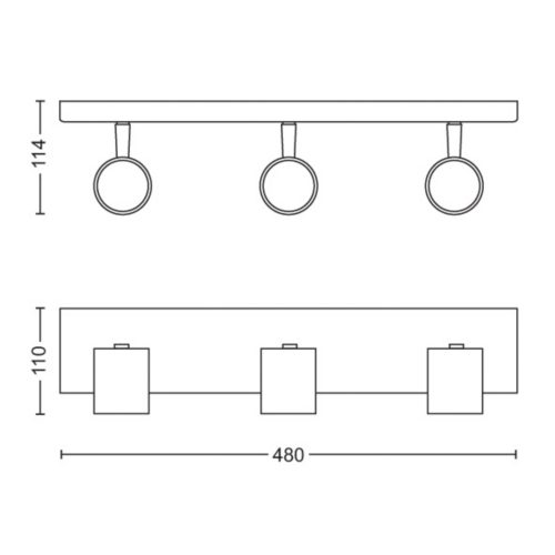 Plafond-/wandspots Runner plafond-/wandspot, 3x