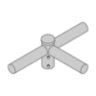 Steel Bracket, Spoke, Triple @ 90, 12" Spacing, 2-3/8" OD x 4" Length Tenon