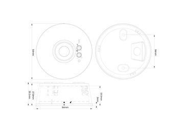 Dimension Drawing (without table) - SES LCM1060 Occ PIR WH