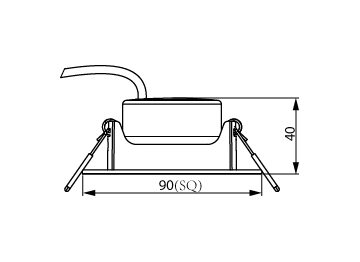 Dimension Drawing (without table) - SL052 SQ SPOT 070 4.2W 65K WH WV