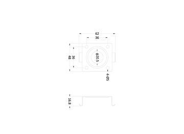 Dimension Drawing (without table) - SM155Z Besa Bracket