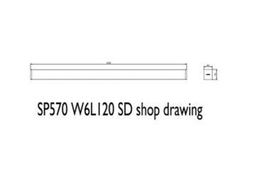 Dimension Drawing (without table) - SP570X LED40/940 L120W6 SD L1 W