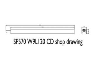 Dimension Drawing (without table) - SP570X LED40/940 L120W9 CD L1 W