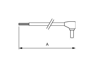 Dimension Drawing (with table) - InteGrade cable 1m(39") white angle