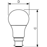 Dimension Drawing (with table) - CorePro LEDbulb ND 11-75W A60 B22 827