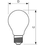 Dimension Drawing (with table) - CorePro LEDBulbND 7-60W E27 WW A60 CL G