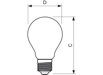 Dimension Drawing (with table) - CorePro LEDBulbND 7-60W E27 WW A60 CL G