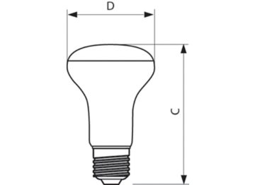 Dimension Drawing (with table) - 7.2BR30/MAS/922-27/P/E26/WG 6/1FB