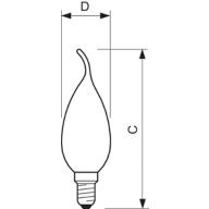 Dimension Drawing (with table) - CorePro LEDCandleND2-25W E14BA35 827CL G