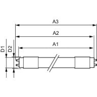 Dimension Drawing (with table) - CorePro LEDtube 1200mm HO 18W840 C W G