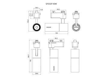 Projector 10W Dimensional Drawing