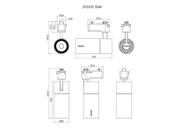 Projector 20W Dimensional Drawing