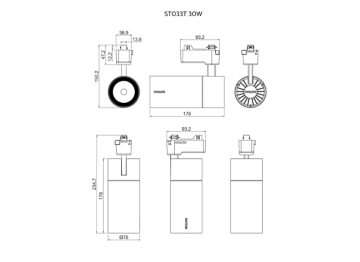 Projector 30W Dimensional Drawing