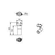 Dimension Drawing (without table) - ST033T G2 LED17/940 20W I WB BK GM
