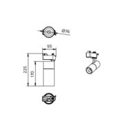 Dimension Drawing (without table) - ST033T G2 LED25/940 33W I MB WH CN