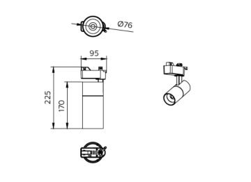 Dimension Drawing (without table) - ST033T G2 LED25/940 33W I MB WH GM