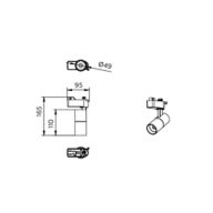 Dimension Drawing (without table) - ST033T G2 LED5/940 7W I WB BK GM